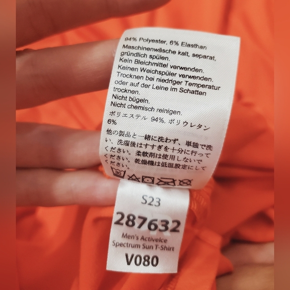 Outdoor Research Men's ActiveIce Spectrum Sun T-Shirt. Bright Orange. XL.SPF 50+ - Picture 4 of 9